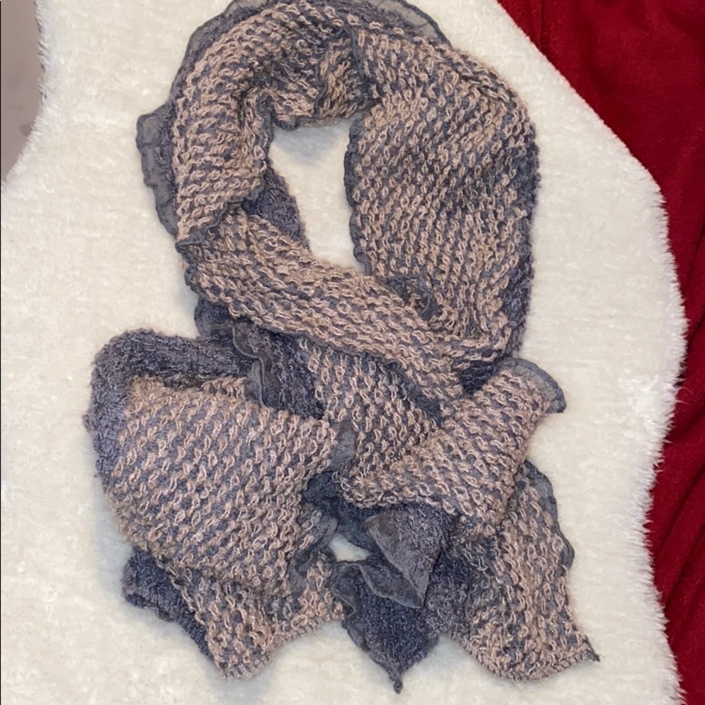 Soft cozy luxury  warm Blush pink grey scarf - Picture 2 of 10